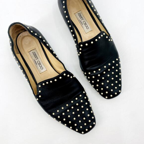 Jimmy Choo 41 Black Jaida Flats